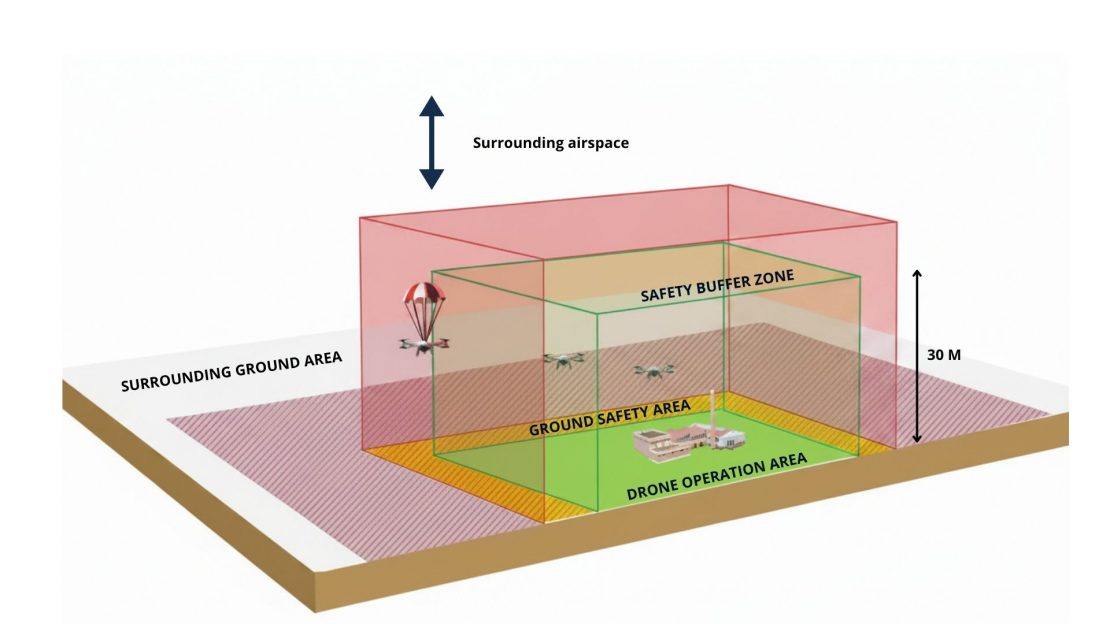 image of drone flight safety plan on sensitive site